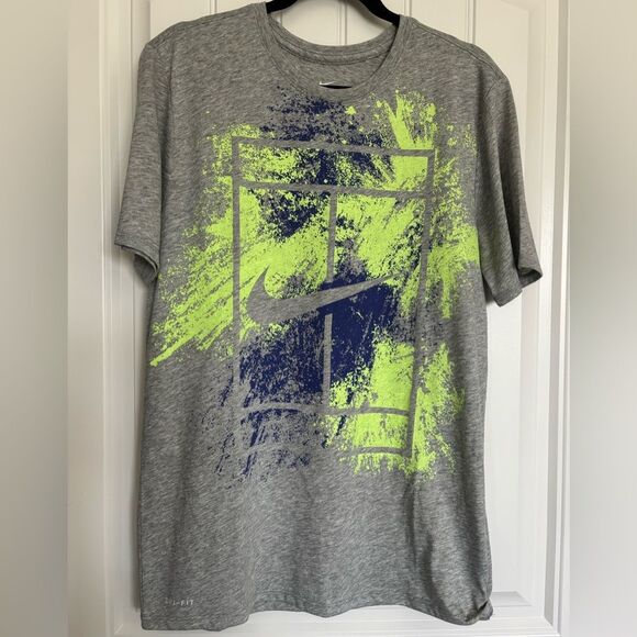 Nike Other - NWOT Nike Tennis Court Heather Gray Dri Fit Tee
